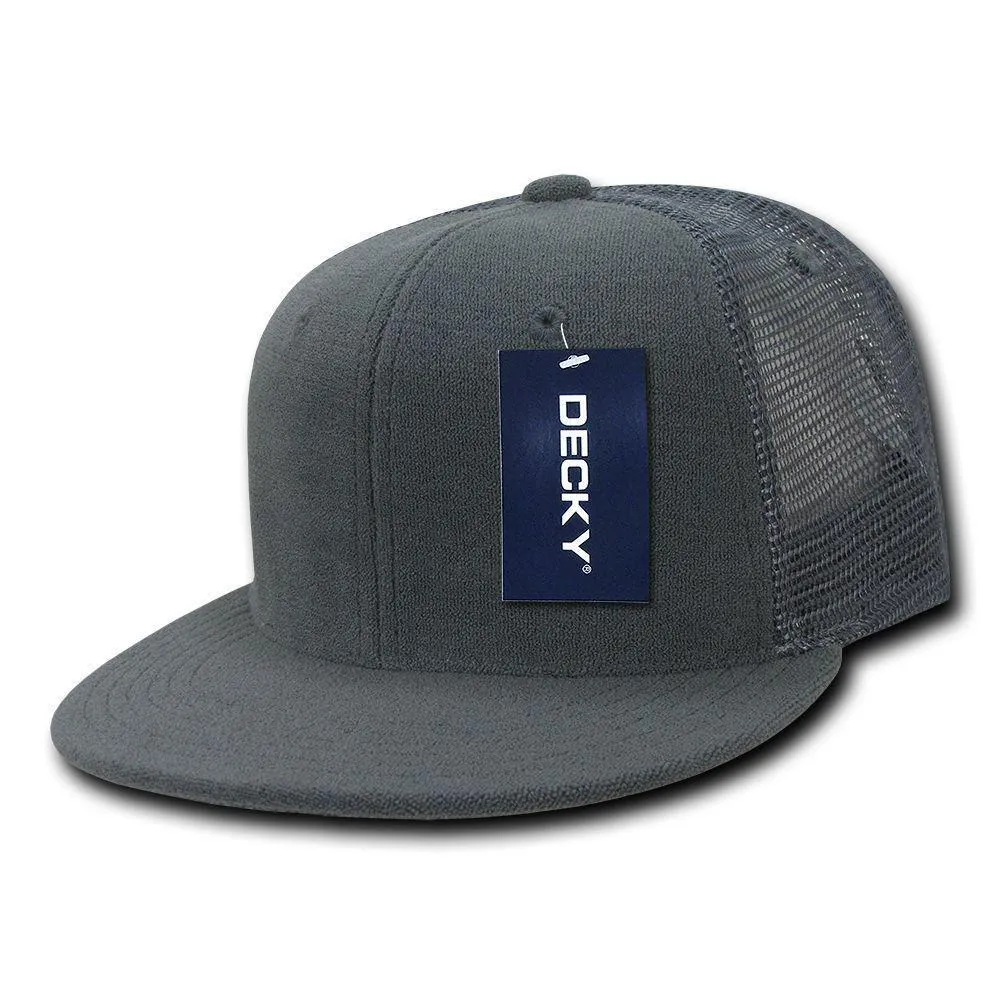 1 Dozen Flat Bill Terry 6 Panel Trucker Hats Caps High Crown Snapback Wholesale Lots