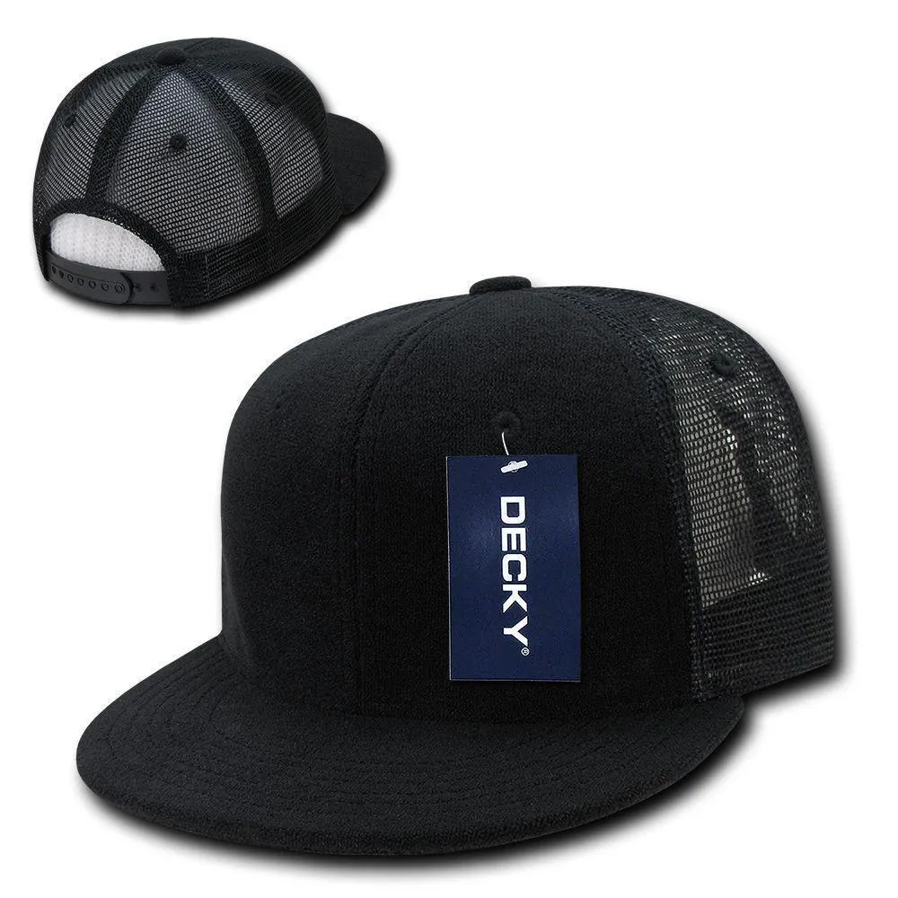 1 Dozen Flat Bill Terry 6 Panel Trucker Hats Caps High Crown Snapback Wholesale Lots