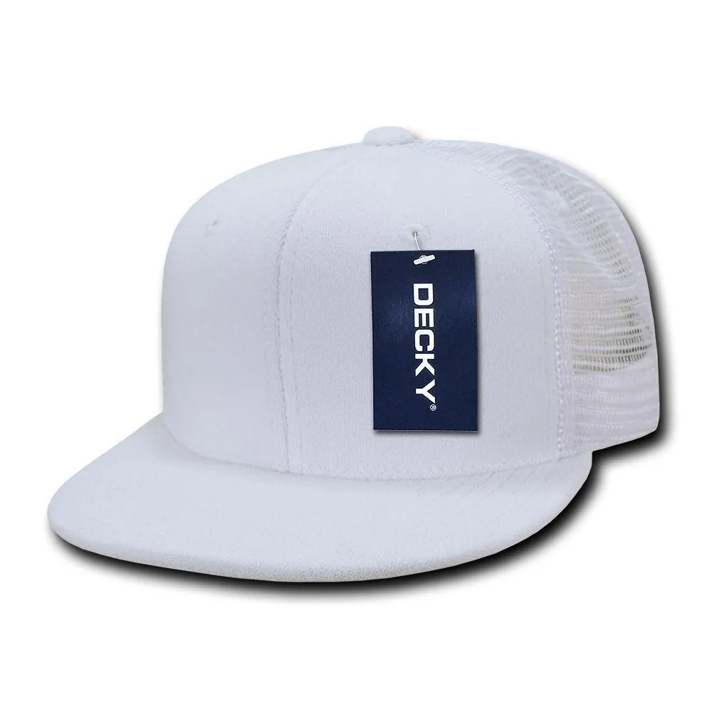 1 Dozen Flat Bill Terry 6 Panel Trucker Hats Caps High Crown Snapback Wholesale Lots