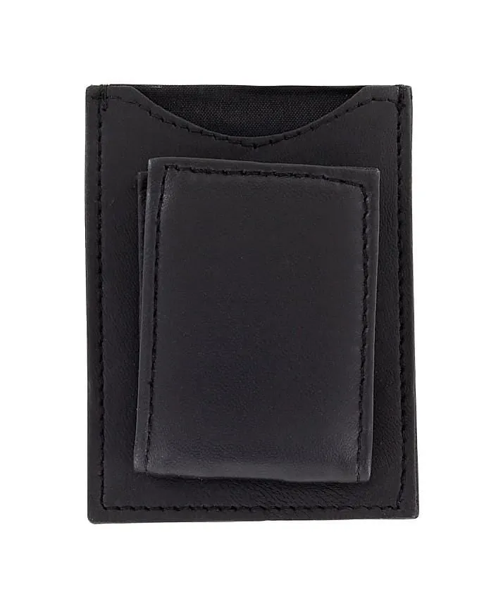 3 5/8" Black, Magnet Money Clip/Card Case, Leather, #M-1445