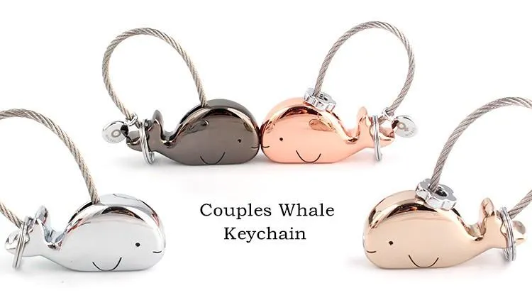 3D Whale Bag Pendant Trinket Key Ring for Lovers & Couples Gift