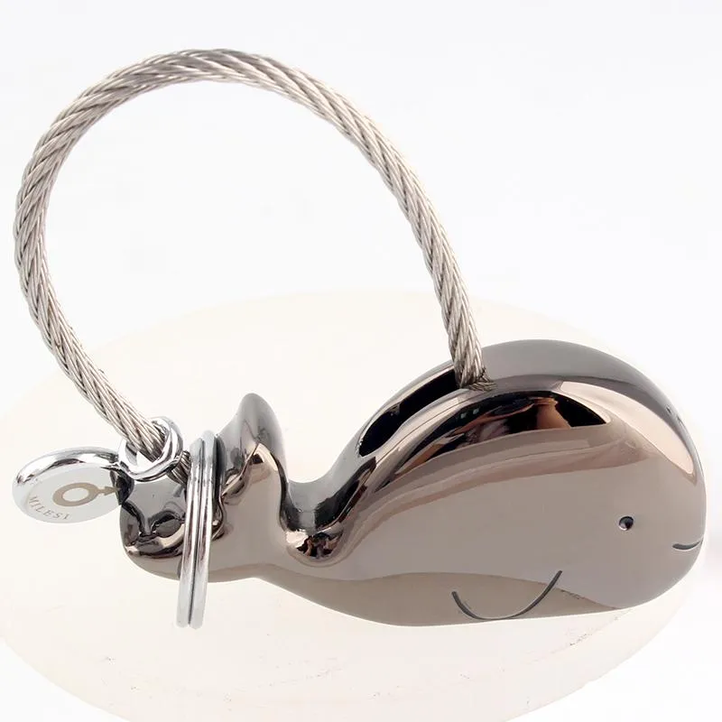 3D Whale Bag Pendant Trinket Key Ring for Lovers & Couples Gift