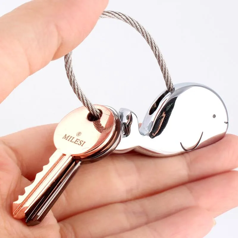3D Whale Bag Pendant Trinket Key Ring for Lovers & Couples Gift