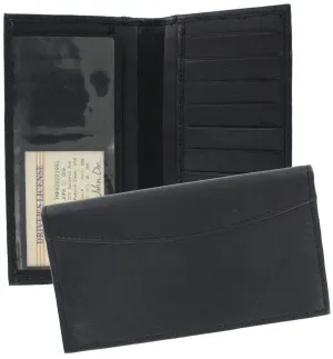6 3/8" Black, Checkbook Holder, Leather, #M-1688