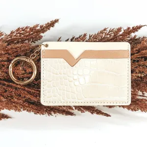 A Little Boujee ID and Card Holder Keychain in Ivory