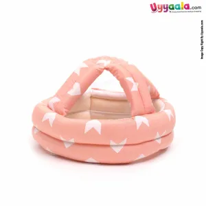 Baby Safety Helmet for Bump Free Protection with 100% Cotton , Arrows Print,12-36m Age - Peach