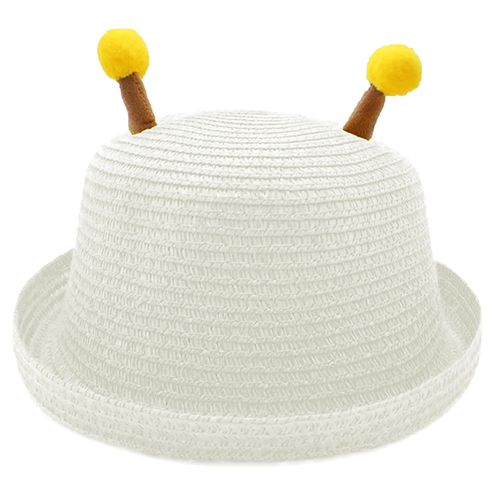 Babymoon Bee Baby Summer Spring Kids Cap with String | 2-8 Years | White