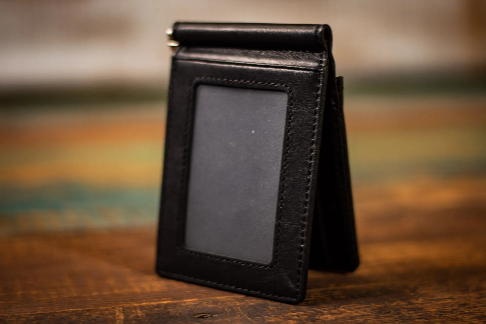 Beard Silhouette - Money Clip - Tooled Leather Minimalist Wallet