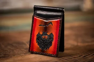 Beard Silhouette - Money Clip - Tooled Leather Minimalist Wallet