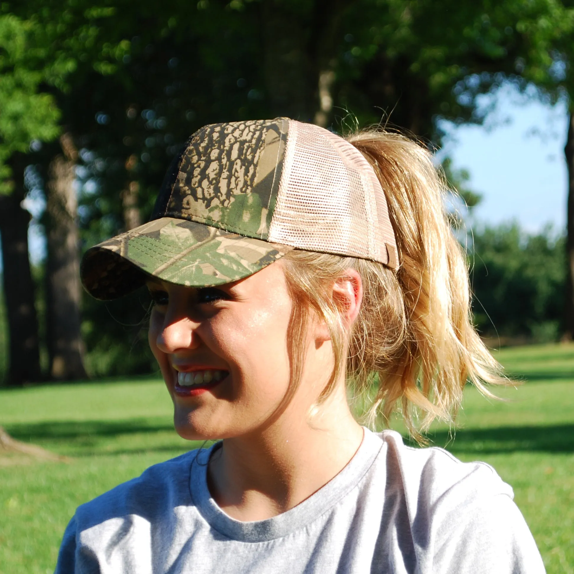 BJ-3 C.C Pony Caps Camo Camel