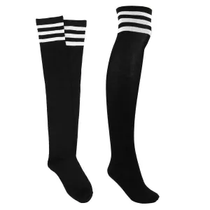 Black Striped Knee High Socks