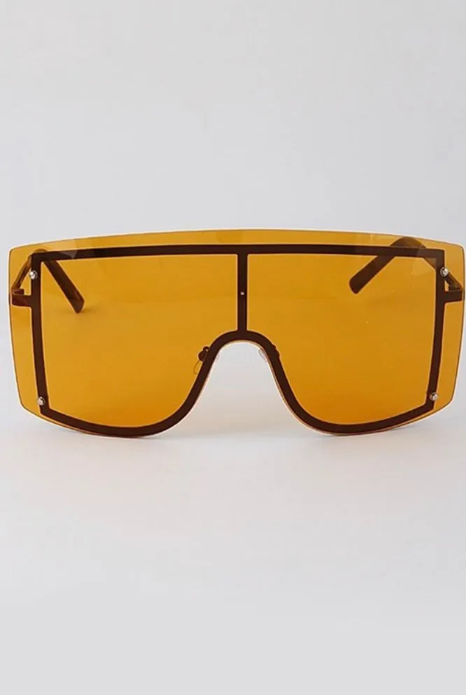 Candy Coated Flat Top Shield Sunglasses