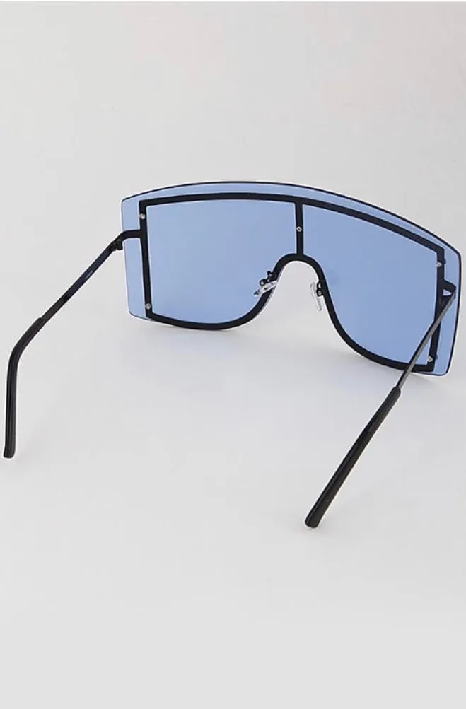 Candy Coated Flat Top Shield Sunglasses