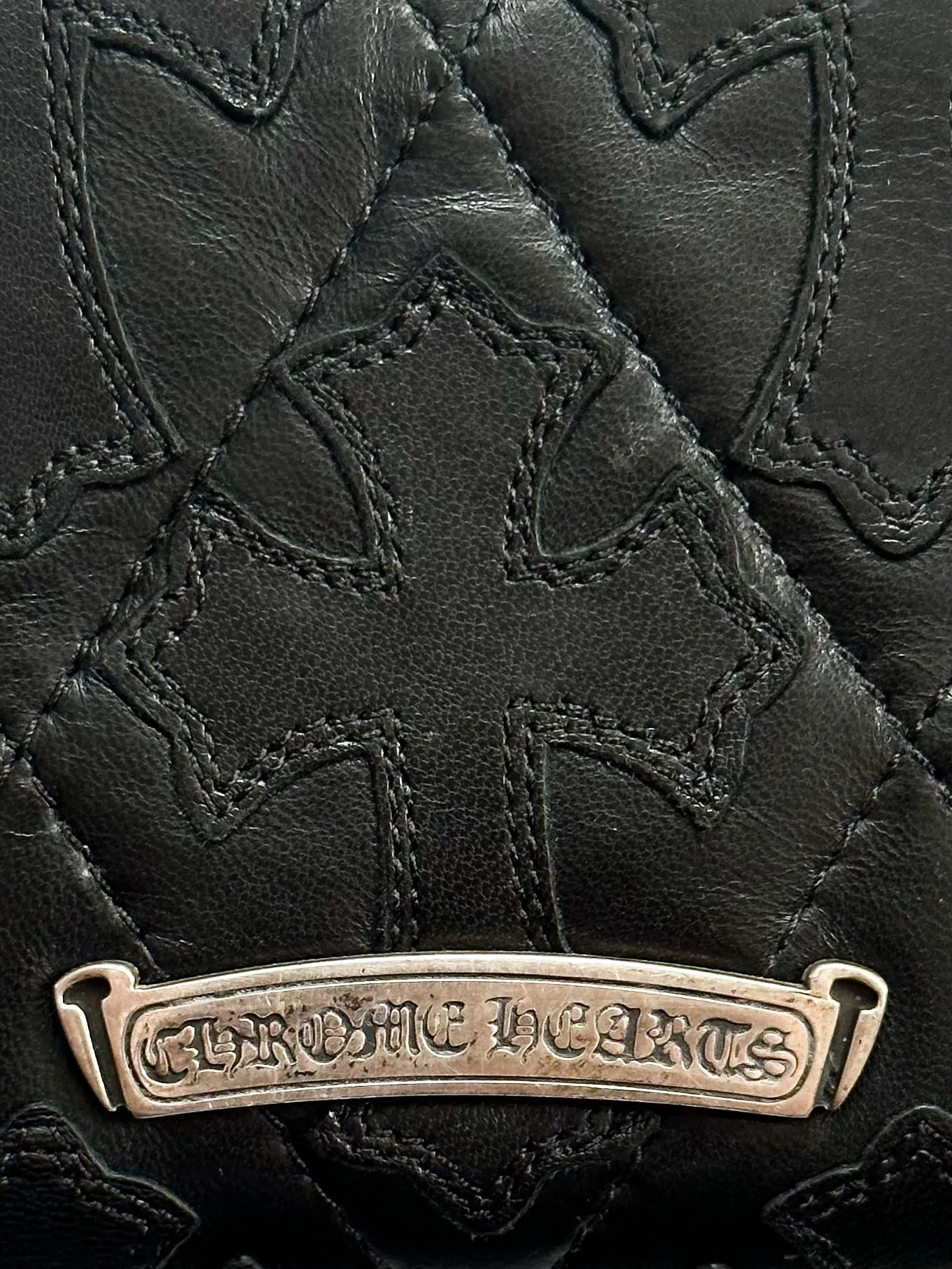 Chrome Hearts Black Cross Patch Long Wallet