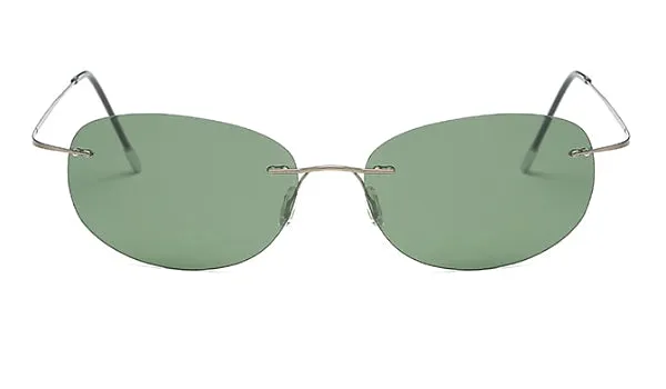 Classy Men Green Lightweight Oval Sunglasses