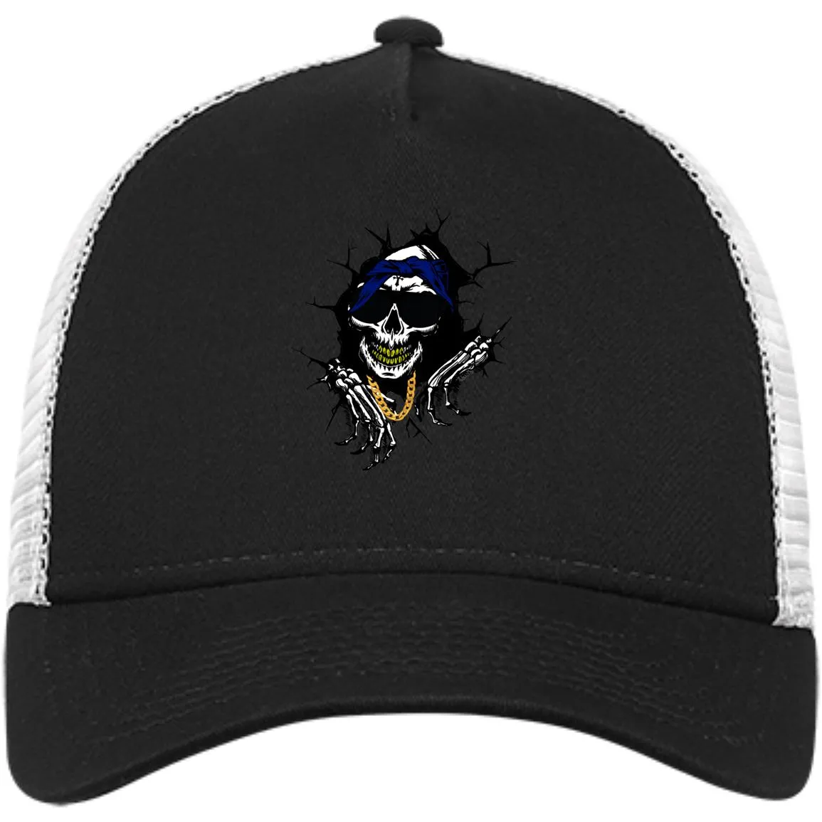 CRIP SKULL Snapback Trucker Cap