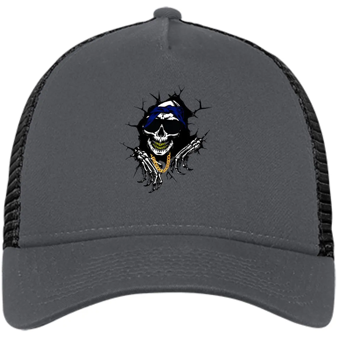 CRIP SKULL Snapback Trucker Cap