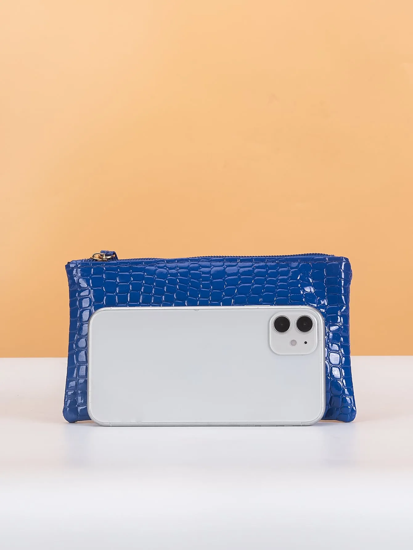 Croc Embossed Zipper Coin Purse Mini Bag Change Pouch Small Coin Case