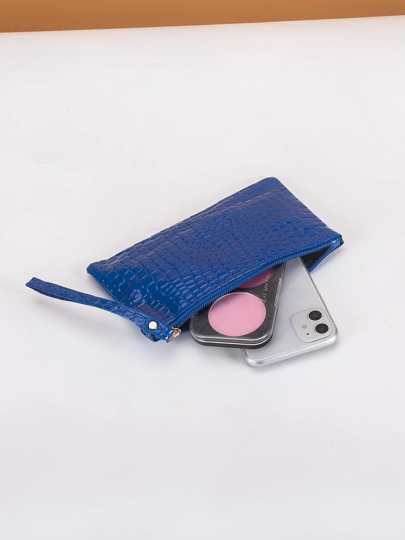 Croc Embossed Zipper Coin Purse Mini Bag Change Pouch Small Coin Case