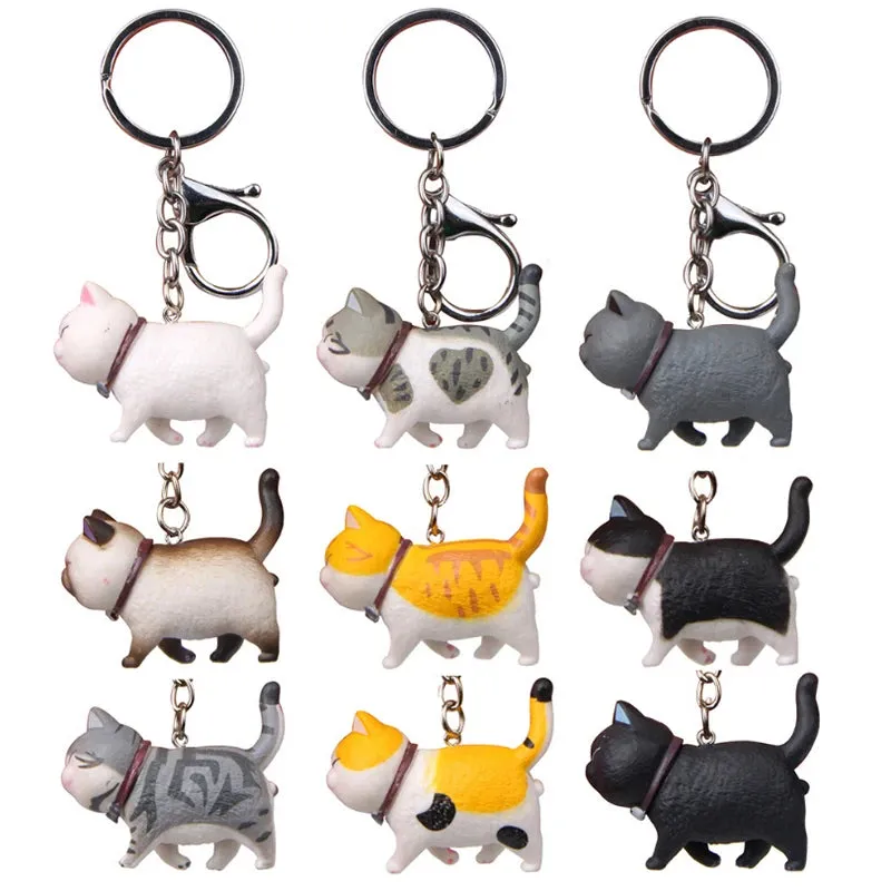 Cute Cat Keychains Collection – Assorted Styles for Cat Lovers