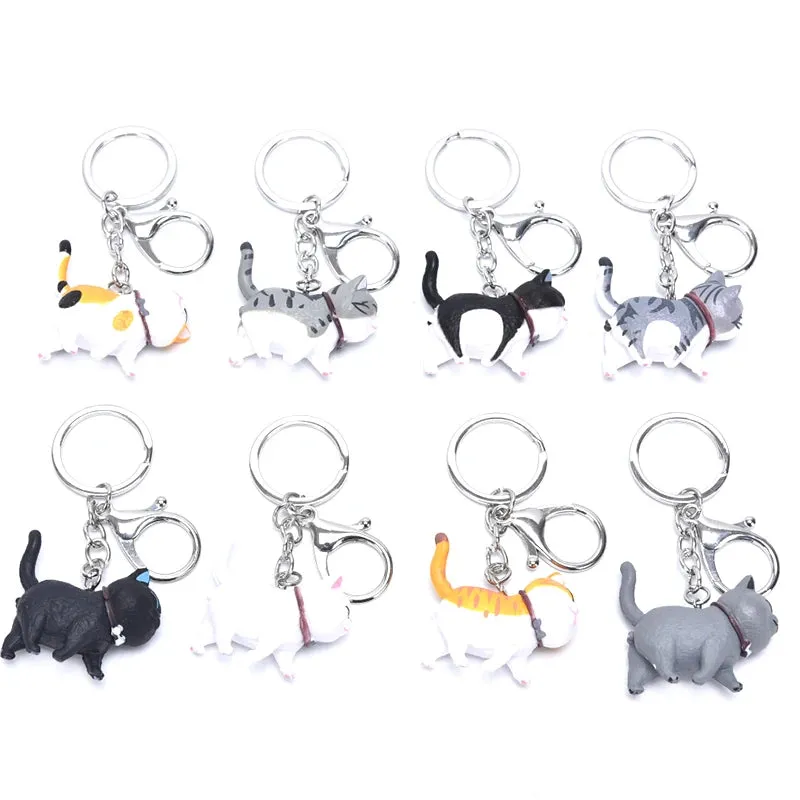 Cute Cat Keychains Collection – Assorted Styles for Cat Lovers