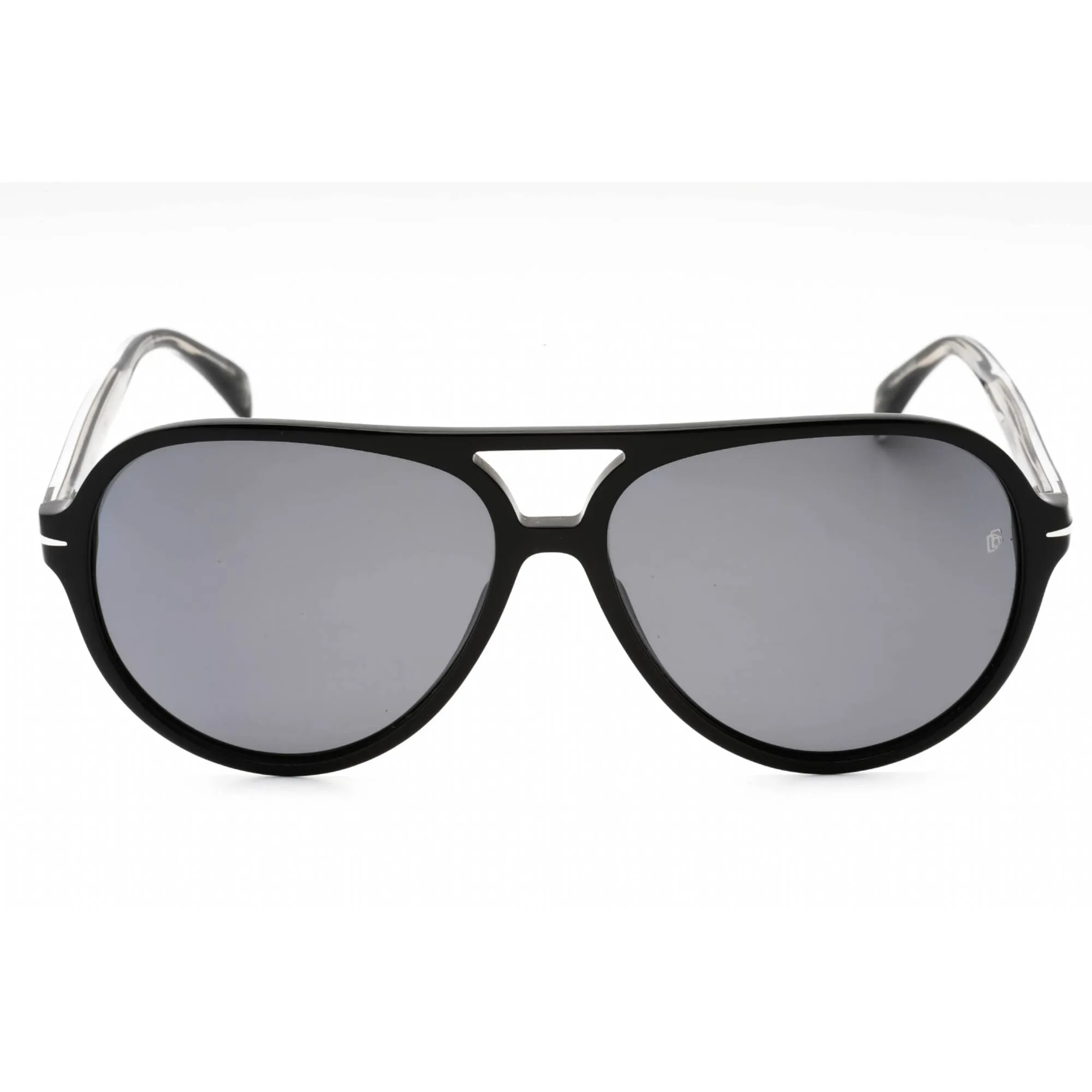 David Beckham Men's Sunglasses - Black Aviator Acetate Frame Grey Lens | DB 1091/S 807