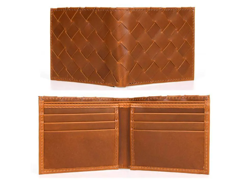 Detroit  Leather Bi-fold Mens Wallet - Chestnut