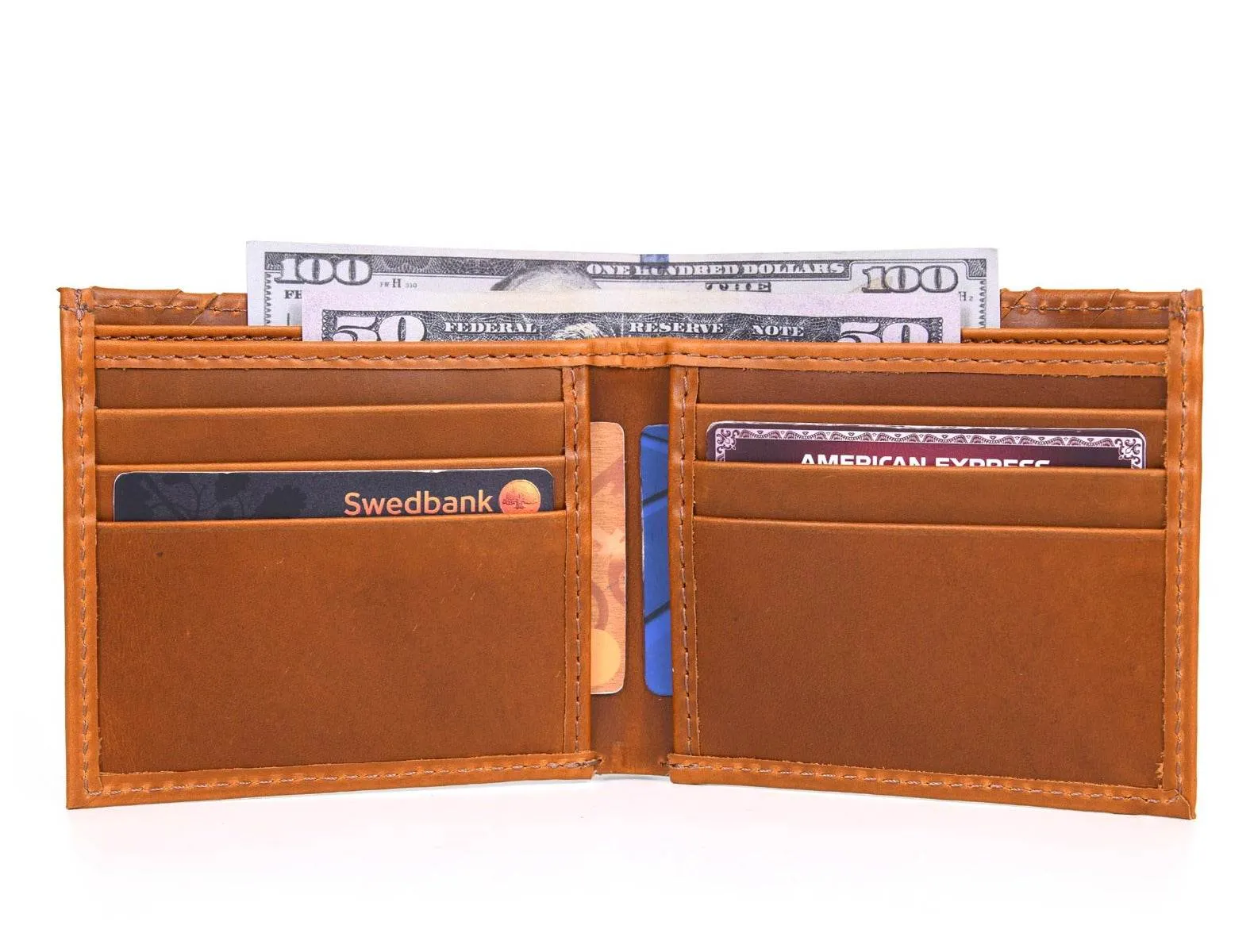 Detroit  Leather Bi-fold Mens Wallet - Chestnut