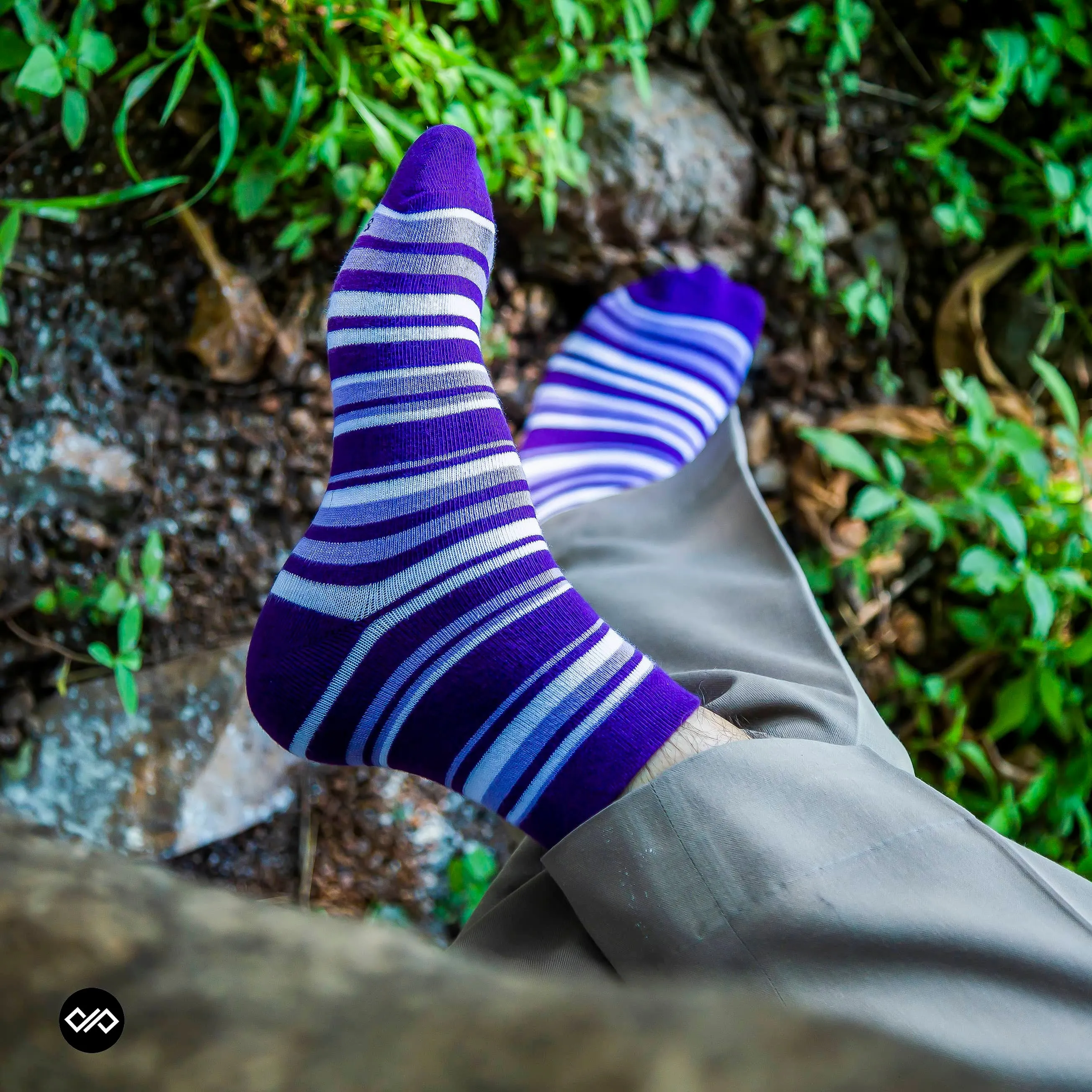 Dynamic Striped Cotton Socks - Pack of 4 in Vibrant Hues
