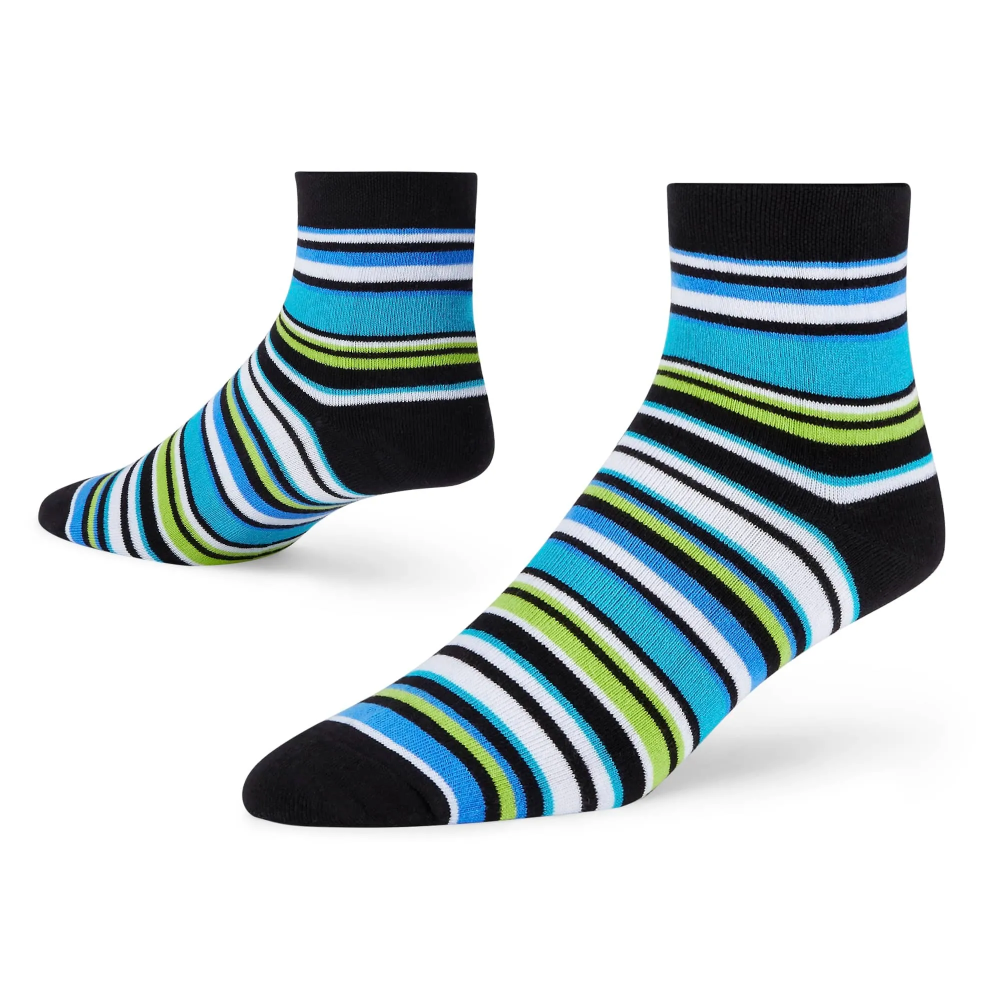 Dynamic Striped Cotton Socks - Pack of 4 in Vibrant Hues