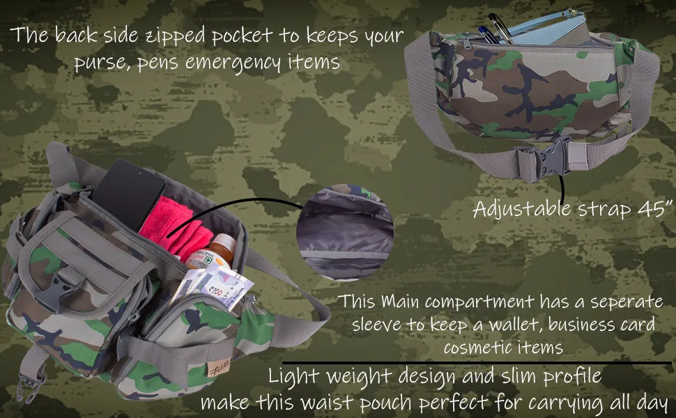 F Gear Trail Woodland Camo Sports Waist Bag (3673)