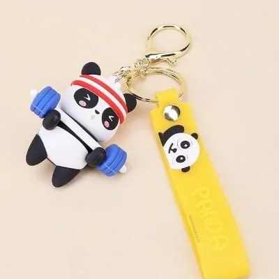 Fitness Freak Panda Keychain - 3D keychain
