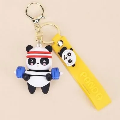 Fitness Freak Panda Keychain - 3D keychain