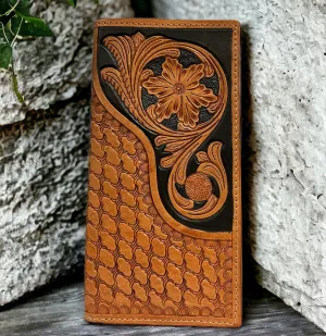 FLOWER HAND TOOLED RODEO WALLET