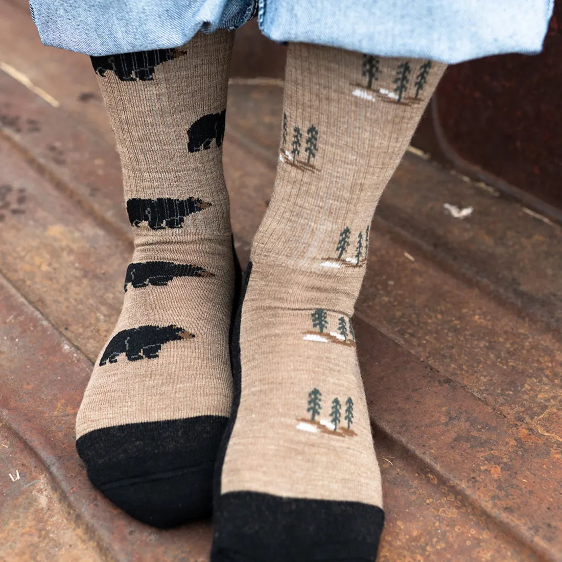 Friday Socks | Men's Bear and Tree Merino Wool Socks