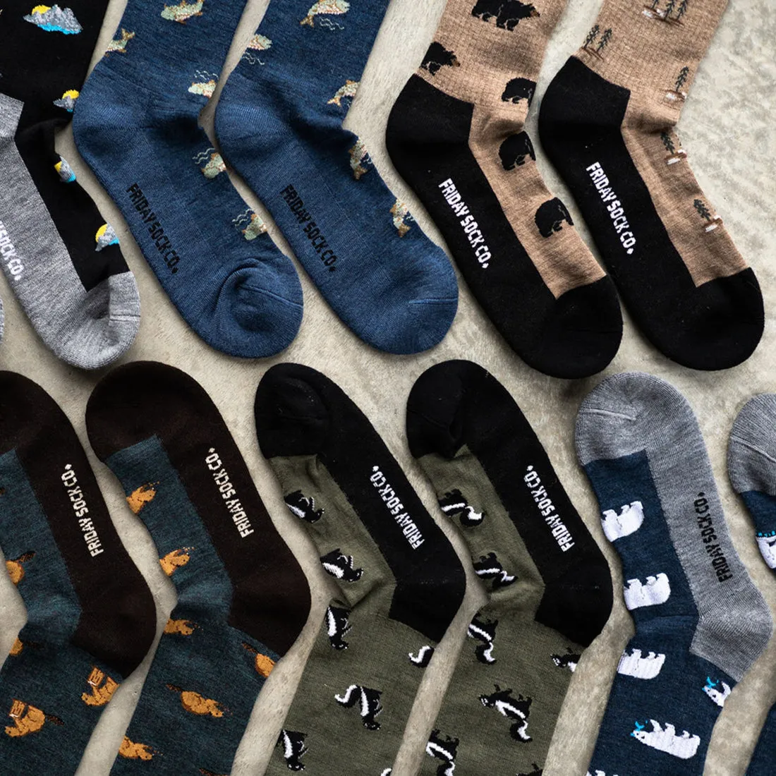 Friday Socks | Men's Bear and Tree Merino Wool Socks