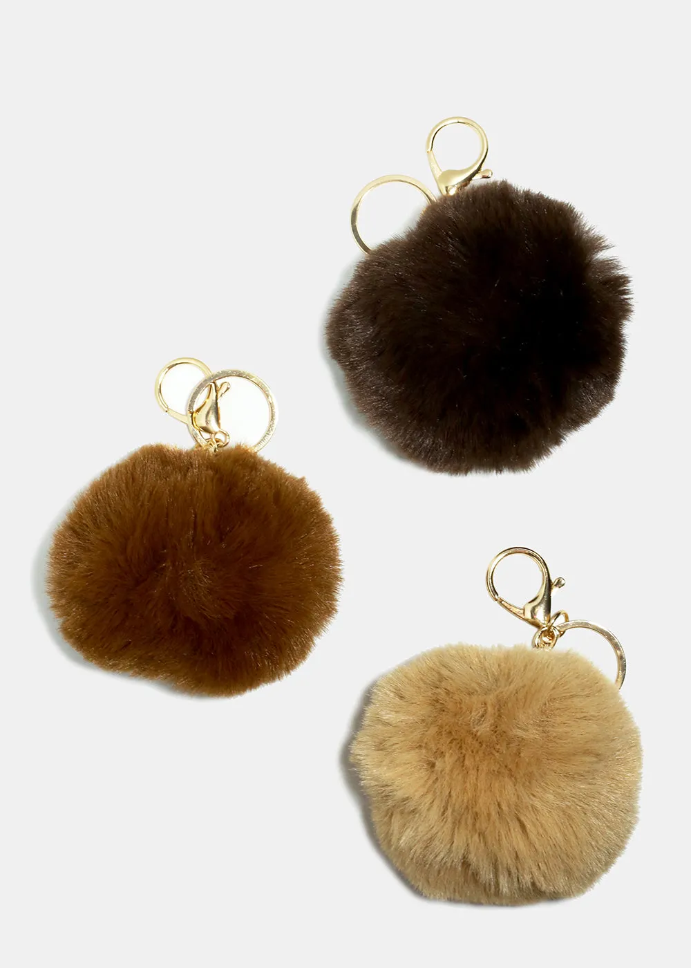 Fuzzy Pom Pom Keychain