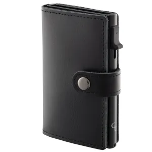 Galway Crystal Black Leather Card Holder Wallet - Engravable