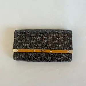 Goyard Black Goyardine Coated Canvas and Leather Monte Carlo Bois Small Clutch