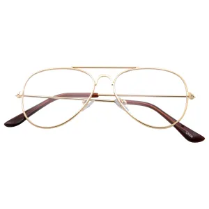 grinderPUNCH Kids Children Retro Aviator Clear Lenses