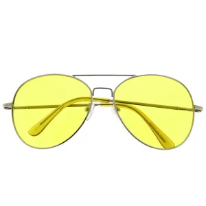 grinderPUNCH New Non-Prescription Premium Aviator Yellow Lens Glasses Ghostbusters Costume Glasses