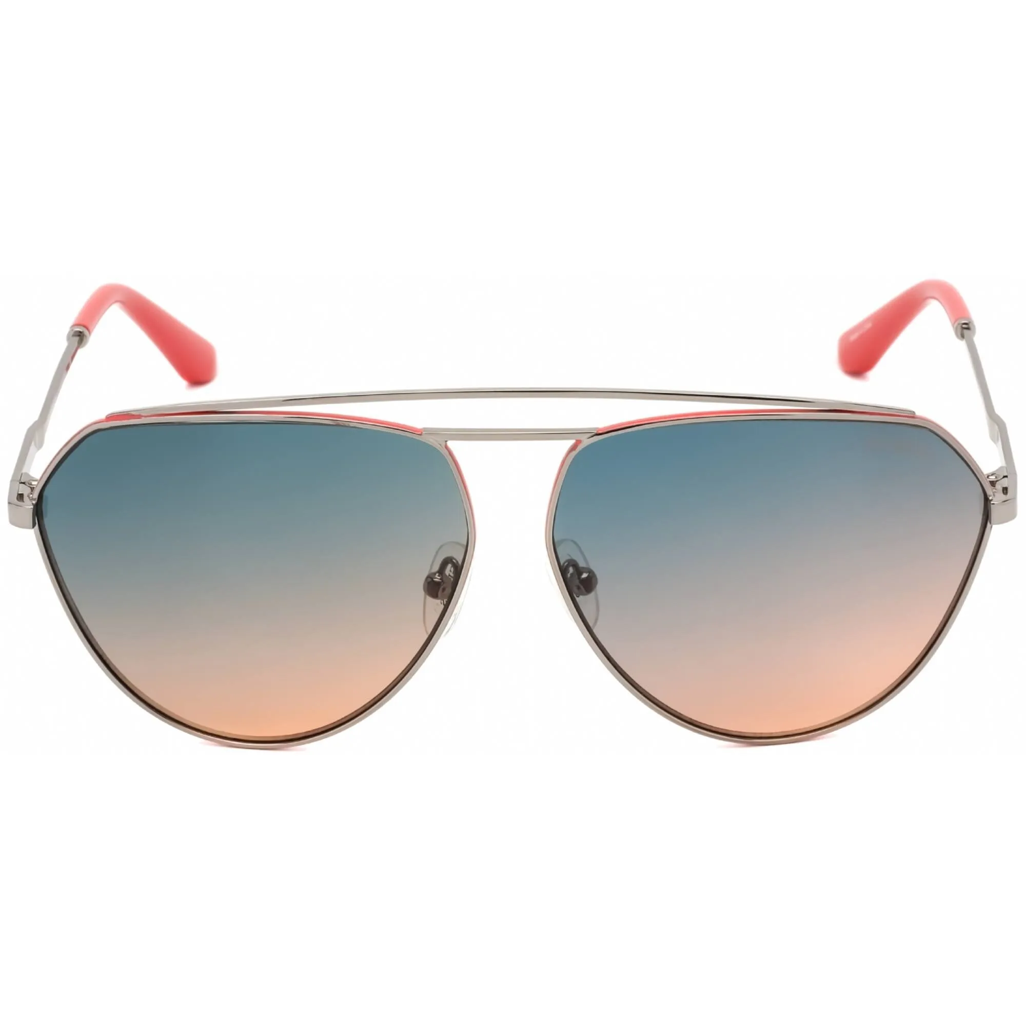 Guess Women's Sunglasses - Shiny Gunmetal Aviator Frame Smoke Lens | GU7783 08B