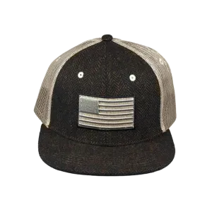 John Deere Men's Black and White American Flag