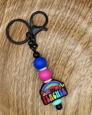 Keychain-Teacher Rainbow (Blue & Pink)
