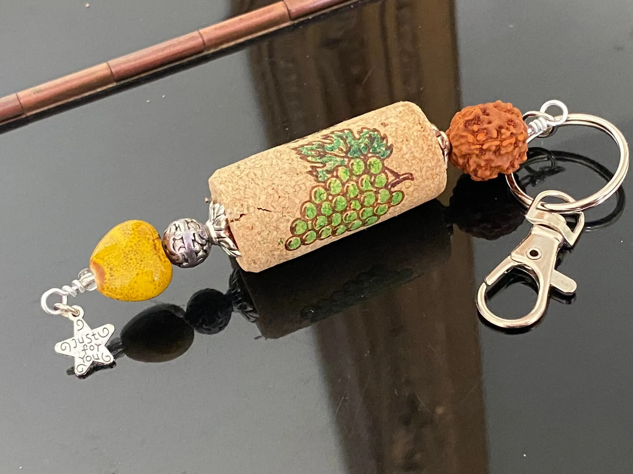 Keychains with Rudrakshi beads