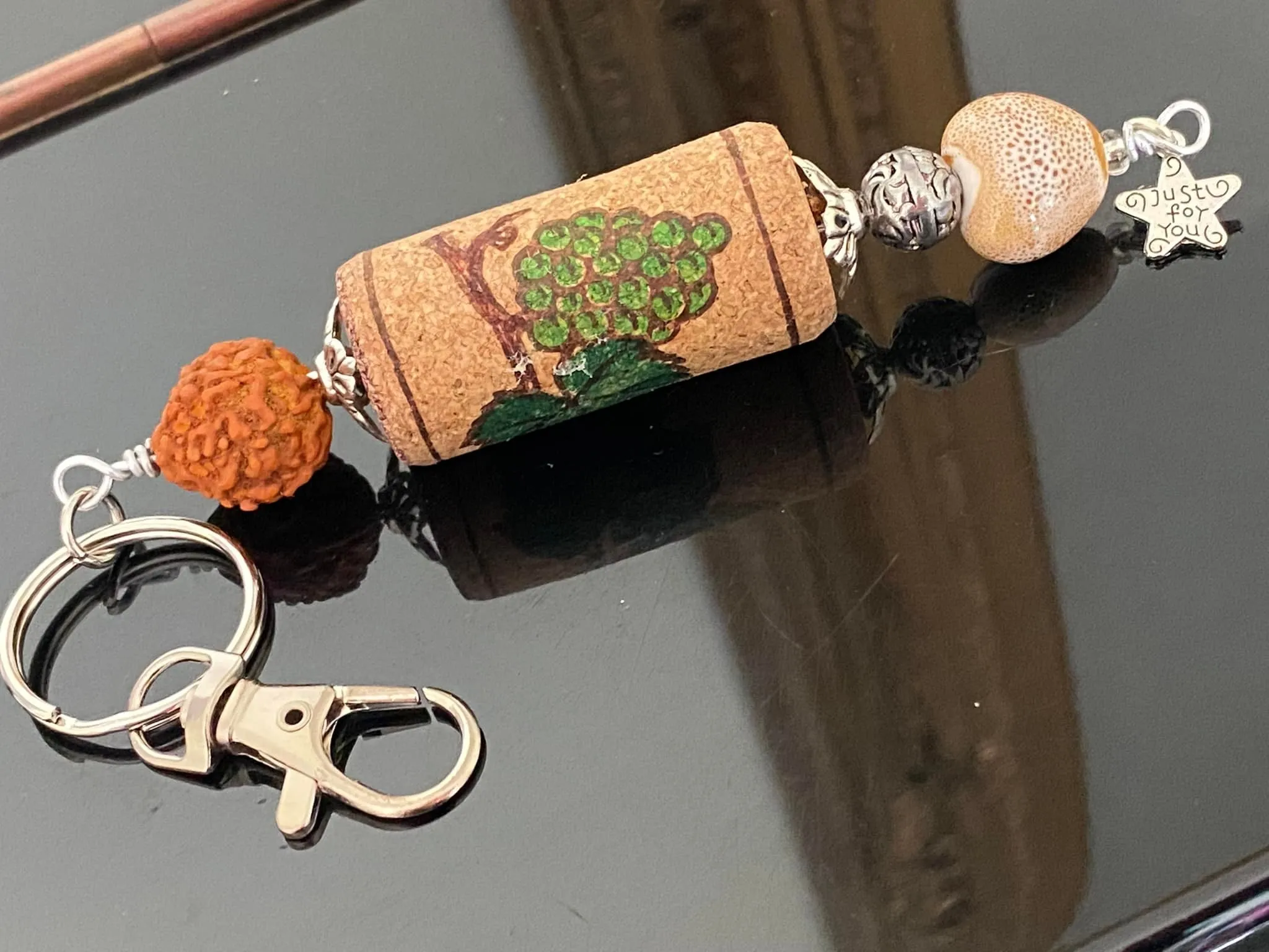 Keychains with Rudrakshi beads
