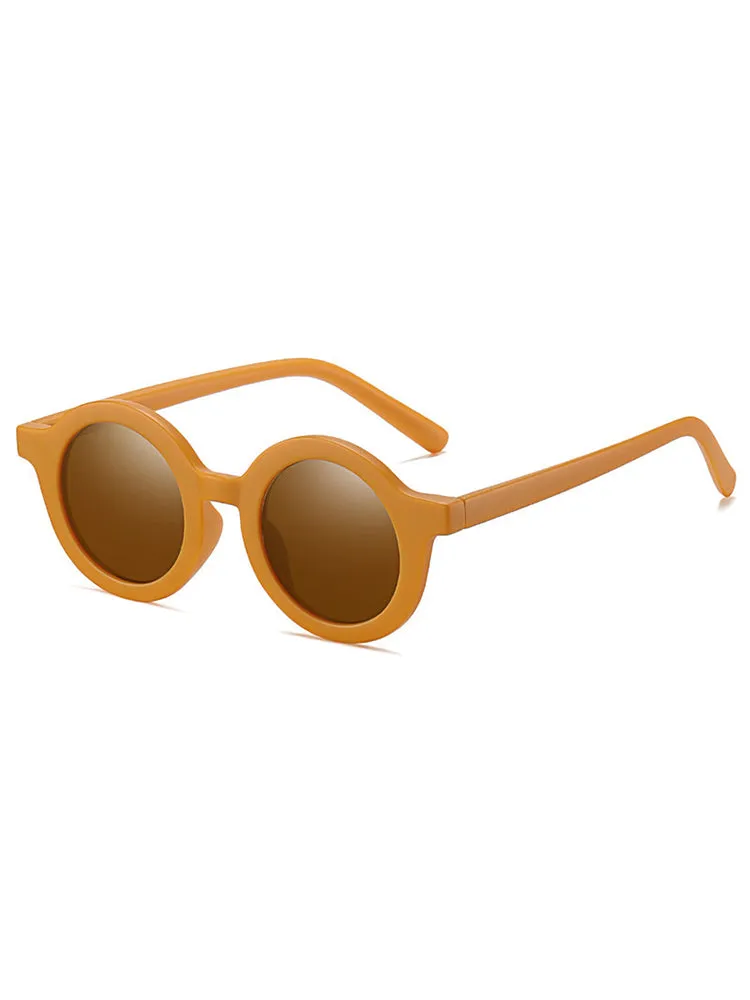 Kids Cream-Colored Round Sunglasses