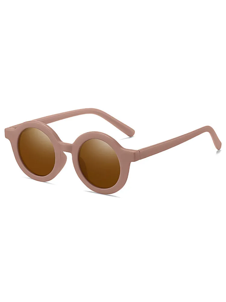 Kids Cream-Colored Round Sunglasses