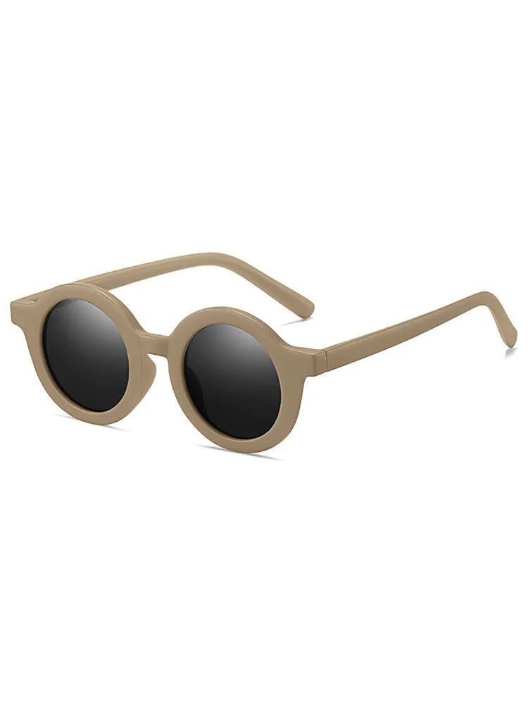 Kids Cream-Colored Round Sunglasses