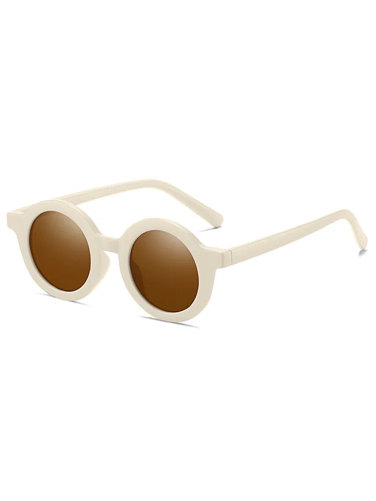 Kids Cream-Colored Round Sunglasses
